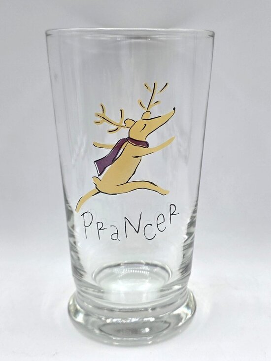 POTTERY BARN Retired Christmas Reindeer Tumbler Glasses Set of 7 Discontinued - Picture 4 of 9